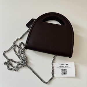 Coach Glovetanned   Top Handle Card Case Brown Maple Chain NWOT